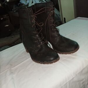 Timberland Women's Dark Brown Combat Boots